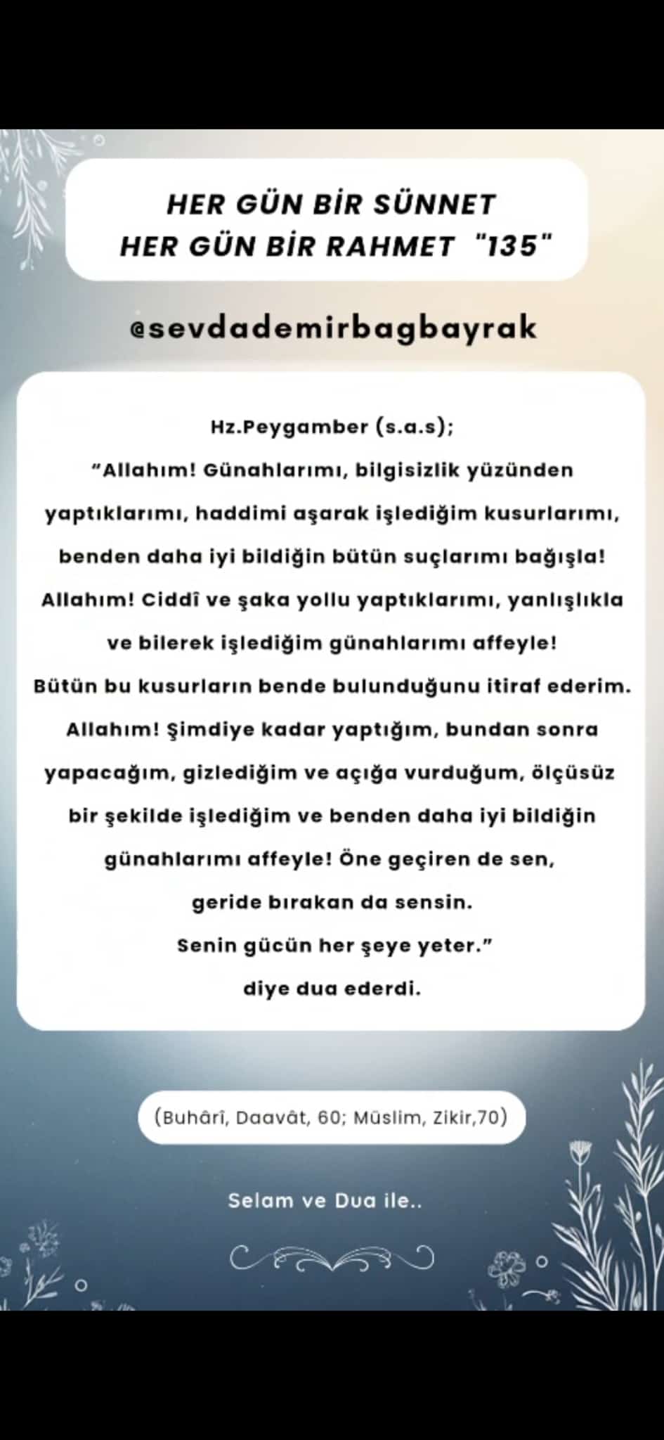 HER GÜN BİR SÜNNET HER GÜN BİR RAHMET 135