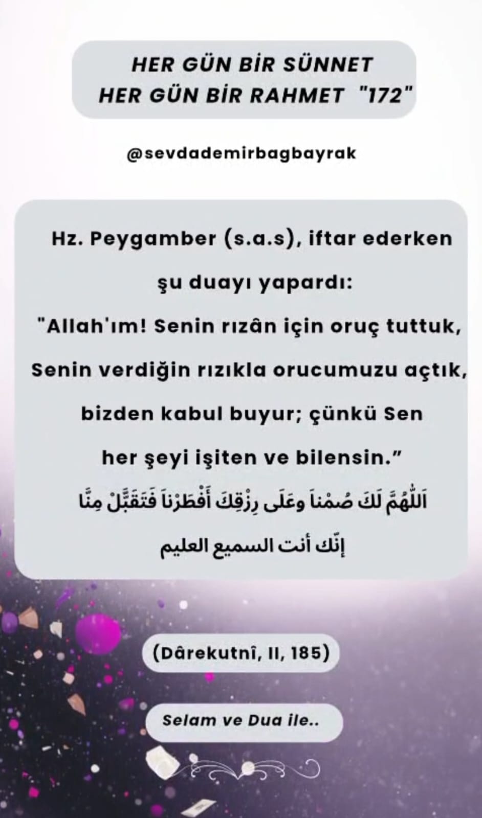 HER GÜN BİR SÜNNET HER GÜN BİR RAHMET 172