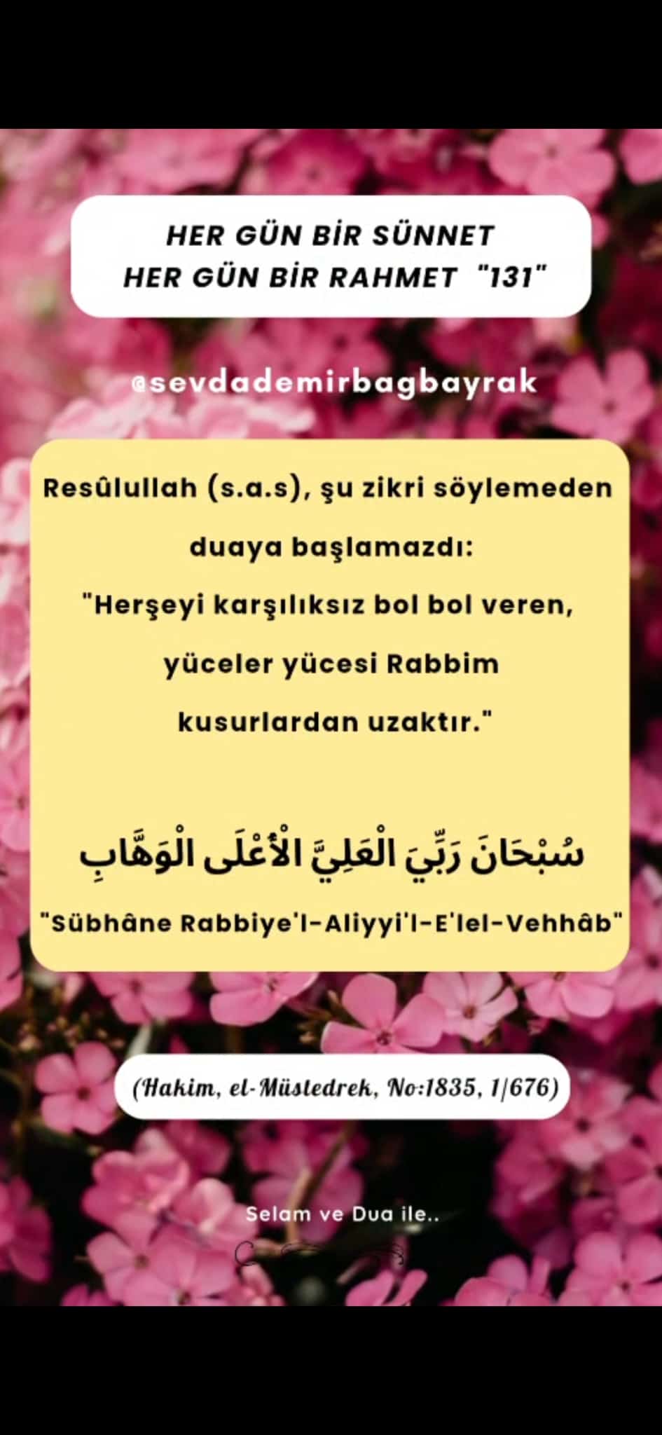 HER GÜN BİR SÜNNET HER GÜN BİR RAHMET 131