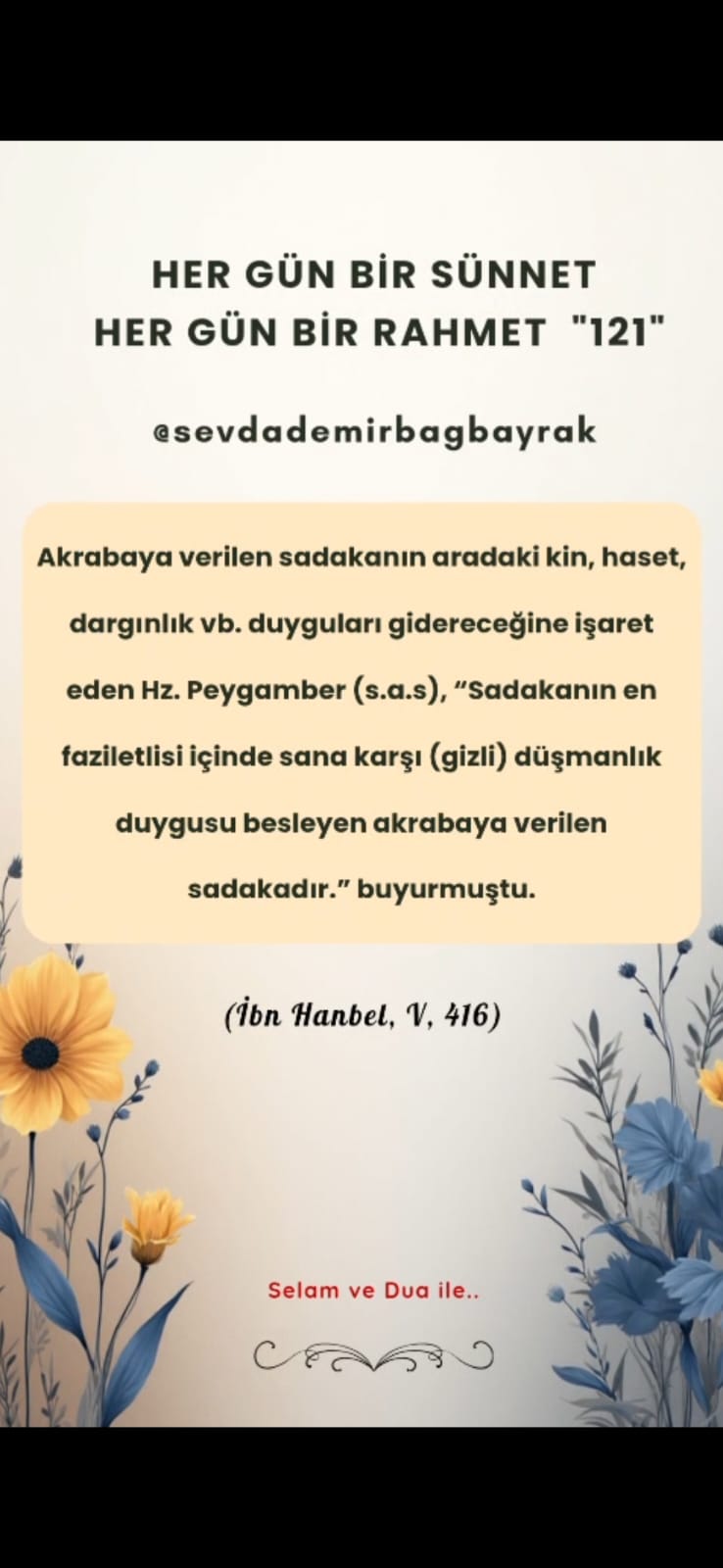 HER GÜN BİR SÜNNET HER GÜN BİR RAHMET 121 bu