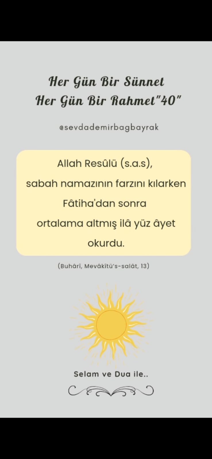 HER GÜN BİR SÜNNET HER GÜN BİR RAHMET 40 bu