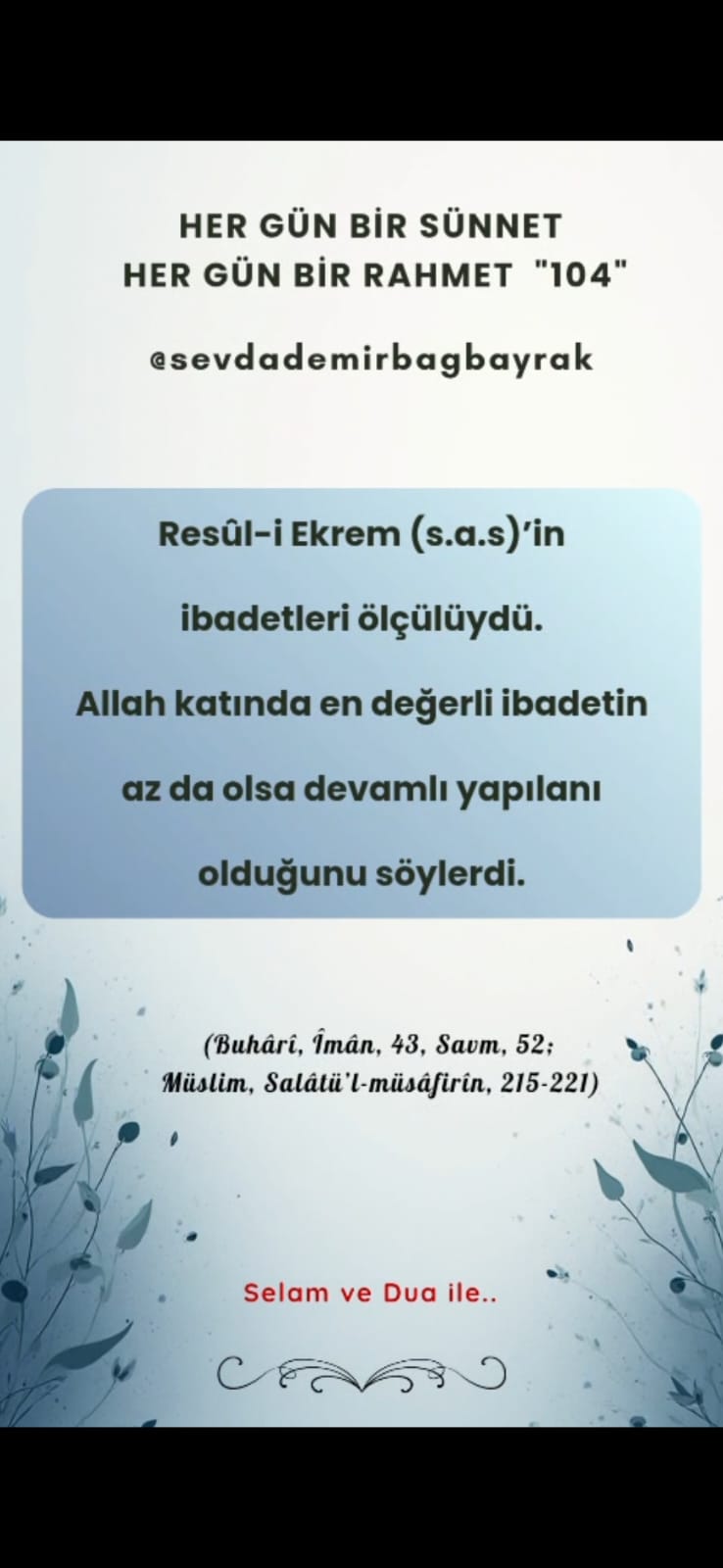 HER GÜN BİR SÜNNET HER GÜN BİR RAHMET 104