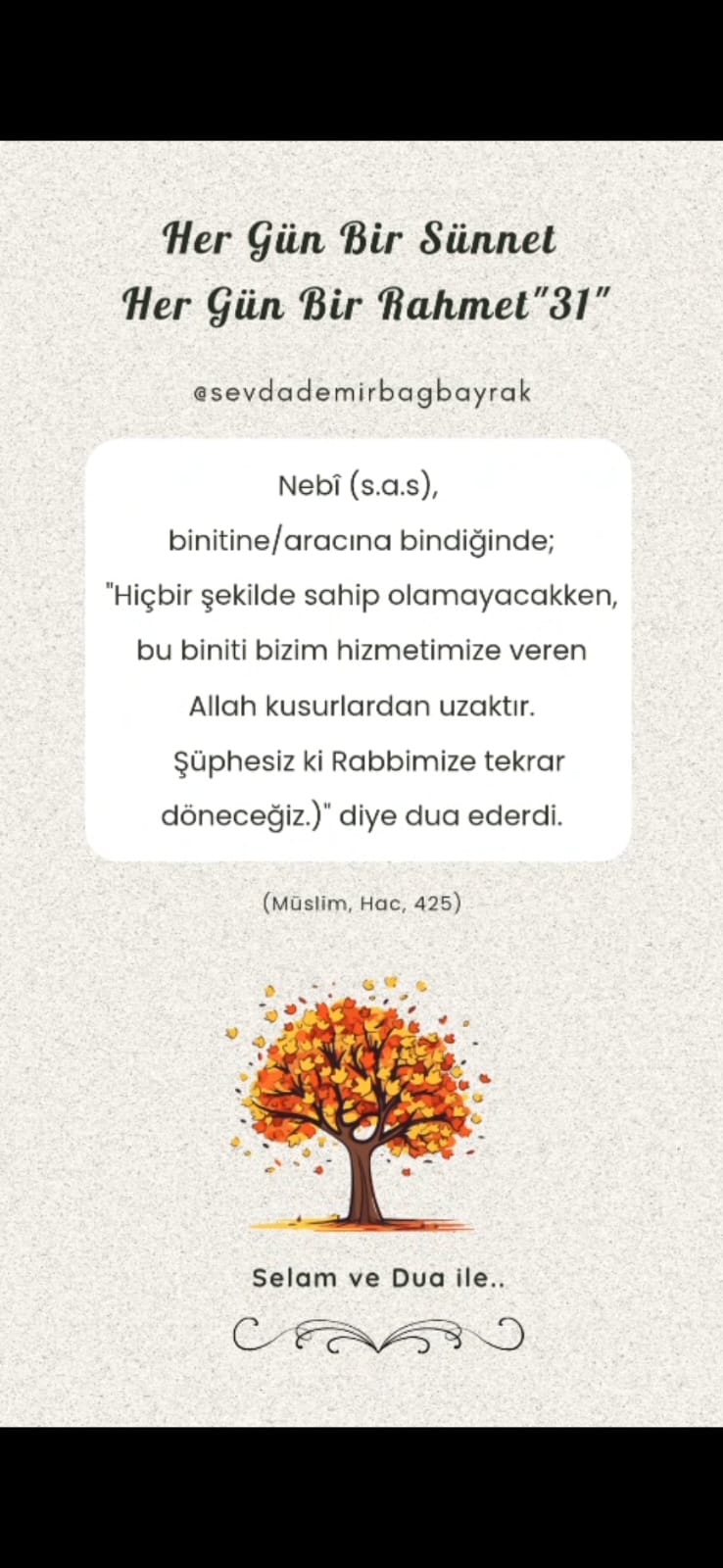 HER GÜN BİR SÜNNET HER GÜN BİR RAHMET 31