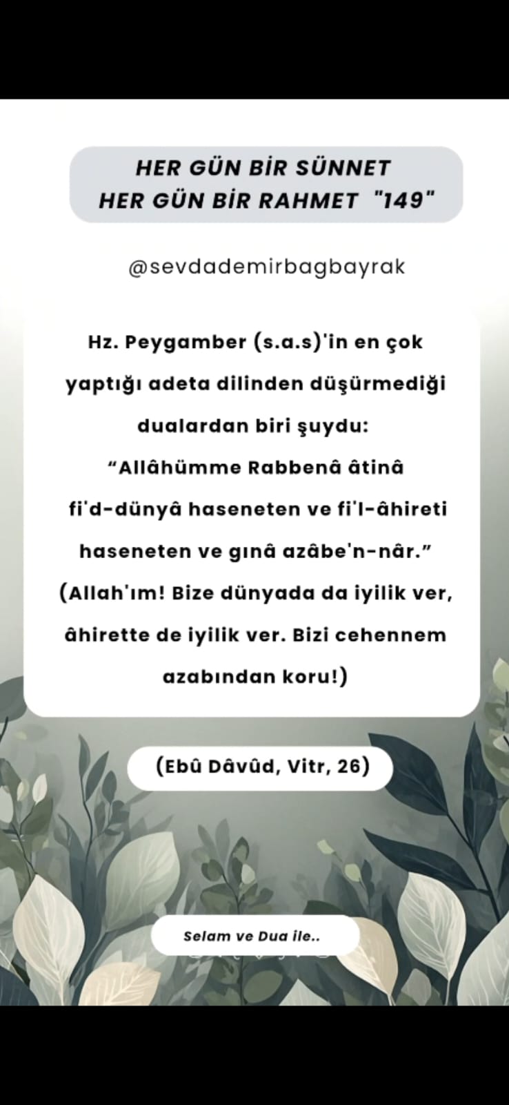 HER GÜN BİR SÜNNET HER GÜN BİR RAHMET 149