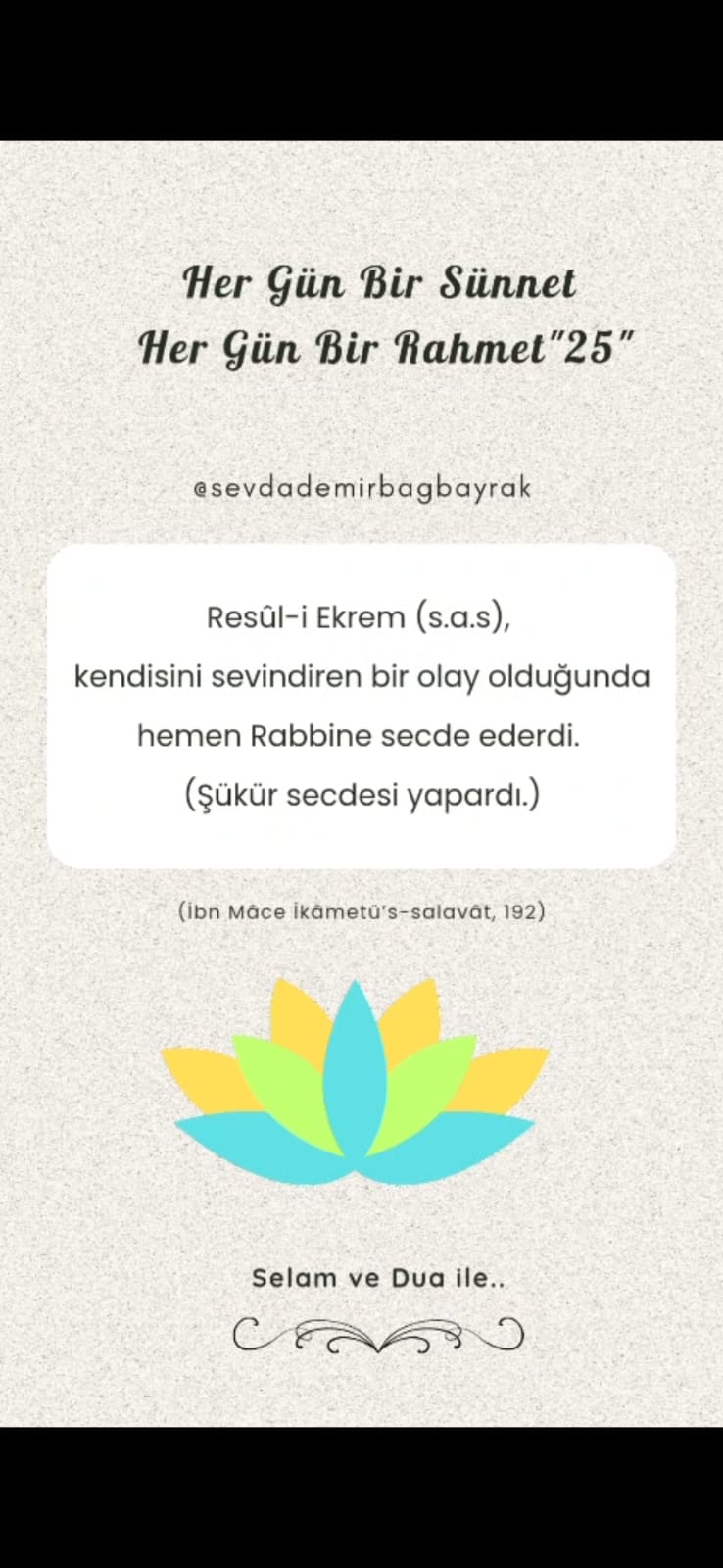 HER GÜN BİR SÜNNET HER GÜN BİR RAHMET 25