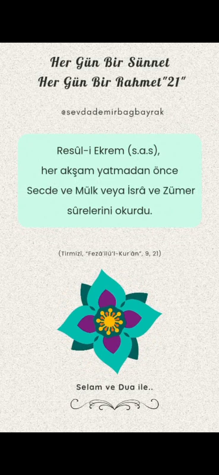 HER GÜN BİR SÜNNET HER GÜN BİR RAHMET 21