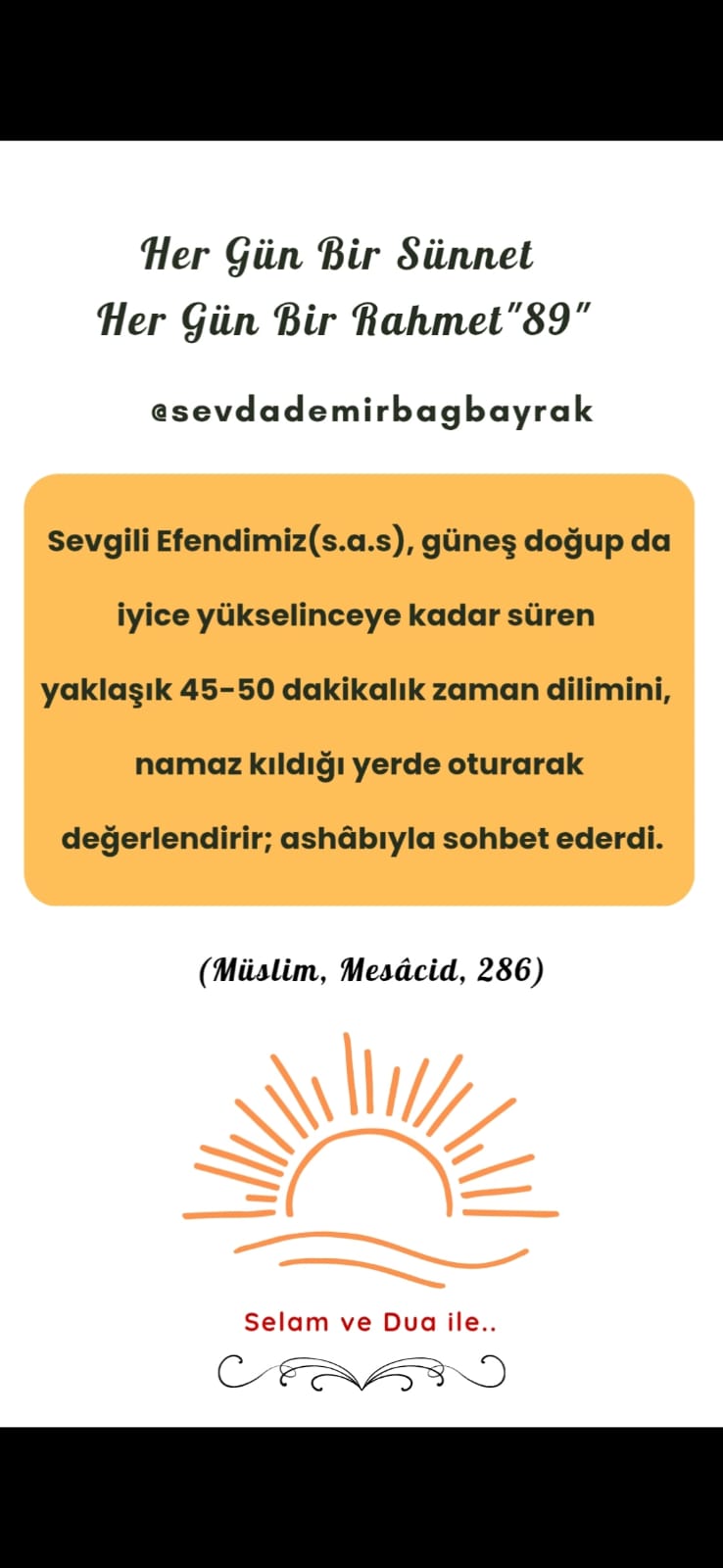 HER GÜN BİR SÜNNET HER GÜN BİR RAHMET 89
