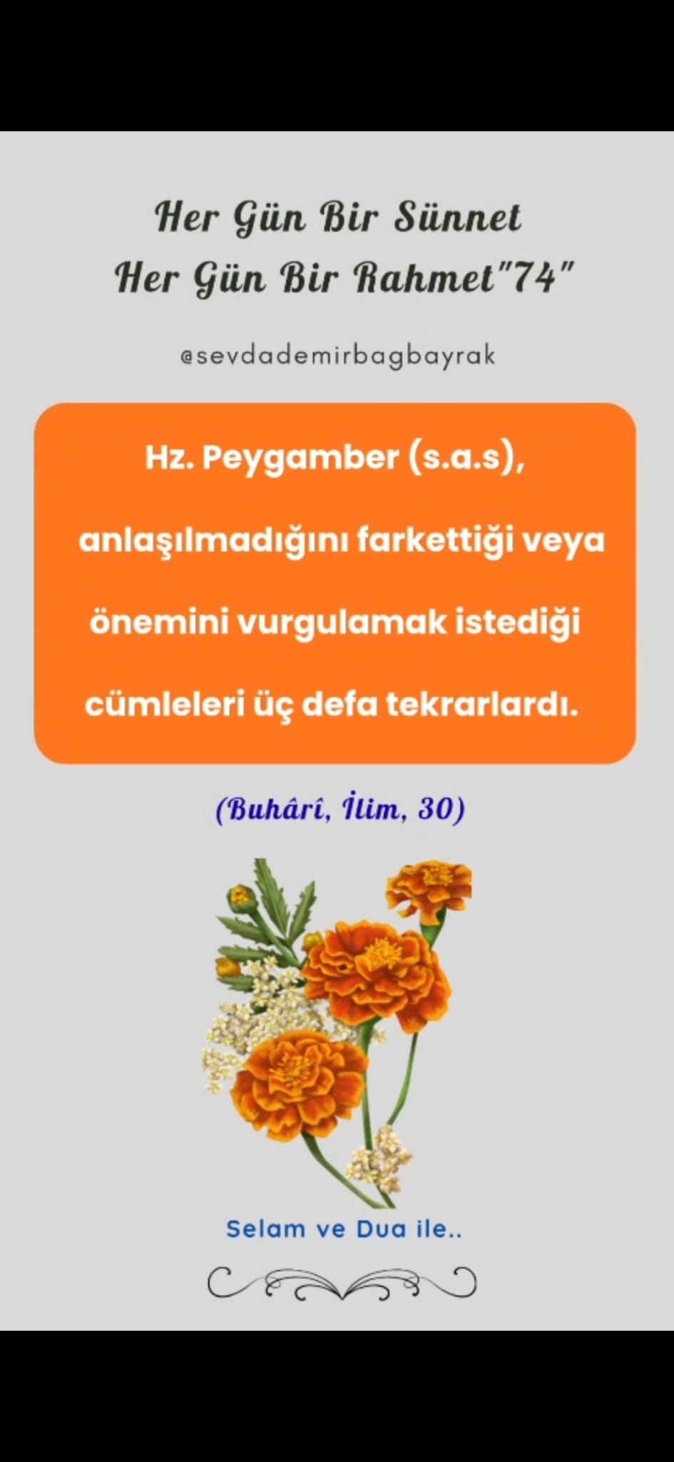 HER GÜN BİR SÜNNET HER GÜN BİR RAHMET 74